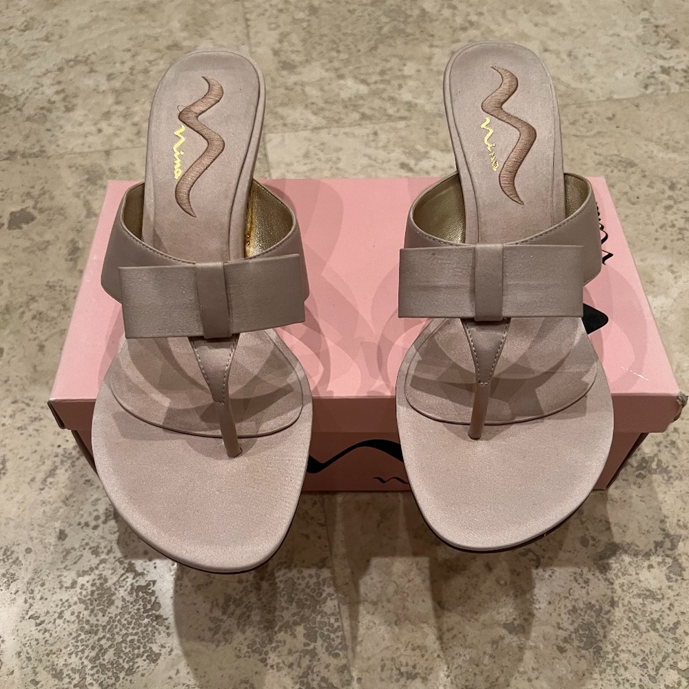 New Nina Beige Bow Sandal
